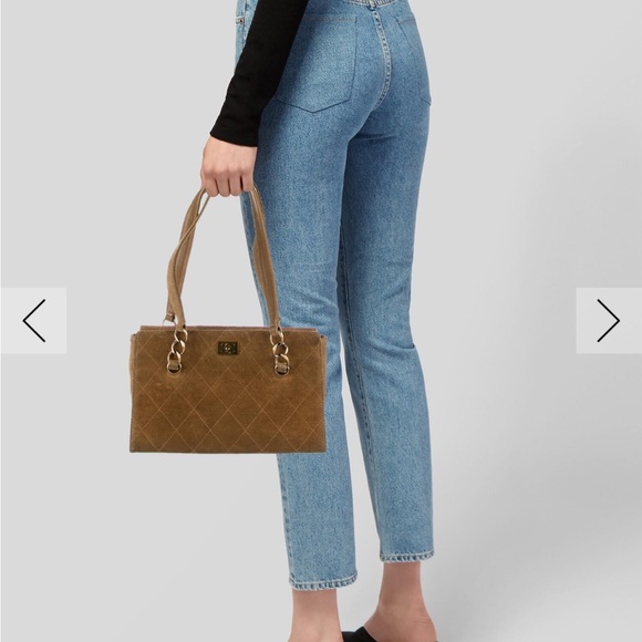 Chanel Suede Quilted Shoulder Bag - Picture 8 of 9